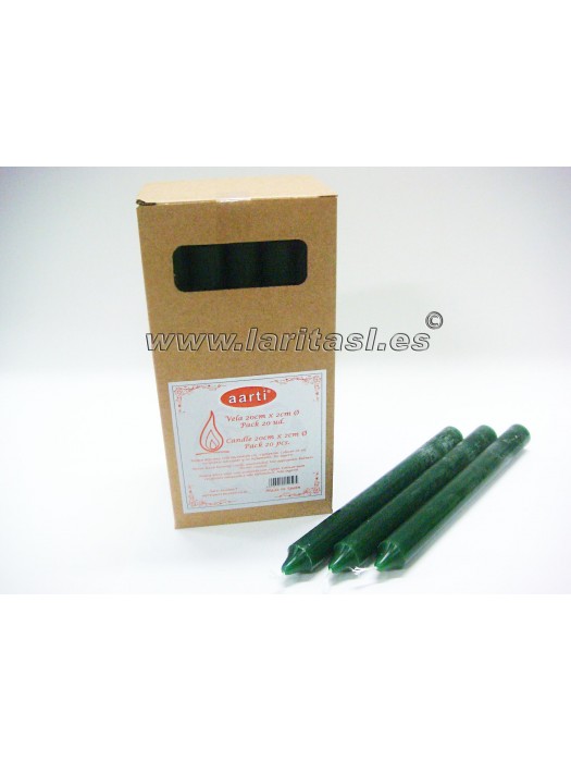 Vela Cor Verde Escuro 19cmx2cm +/- 8h